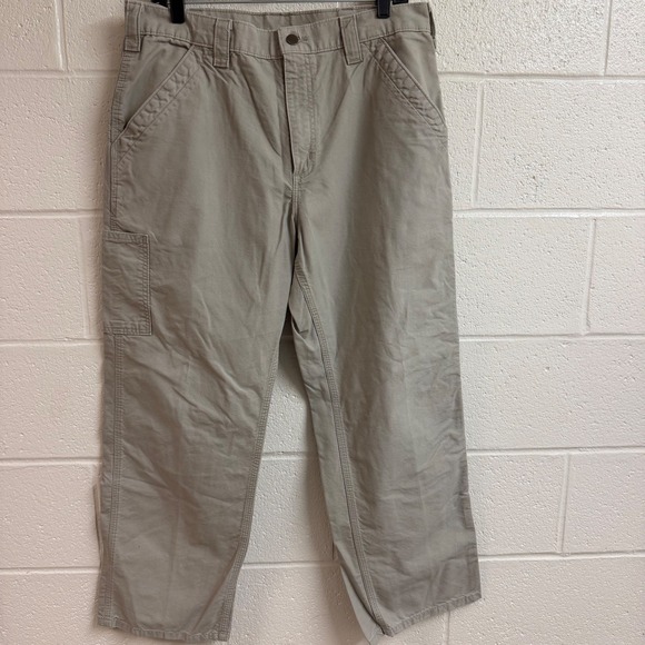 Carhartt Other - Carhartt Mens B151-TAN Original Dungaree Fit Canvas Work Pants 34x30 Tan Cotton